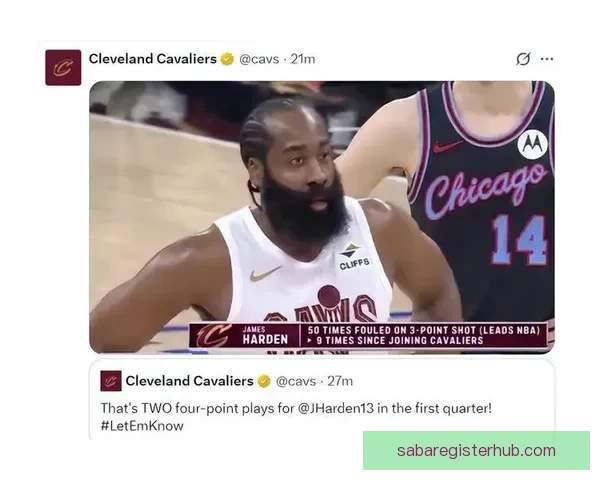 哈登领衔骑士冲击复仇之战吉迪率公牛寻求反弹再争连胜主动权